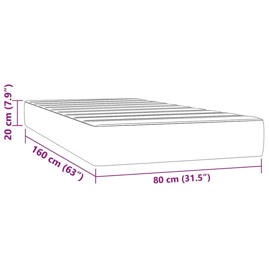 Matelas à ressorts ensachés pour enfants fermeté moyenne 80x160 cm similicuir - 7