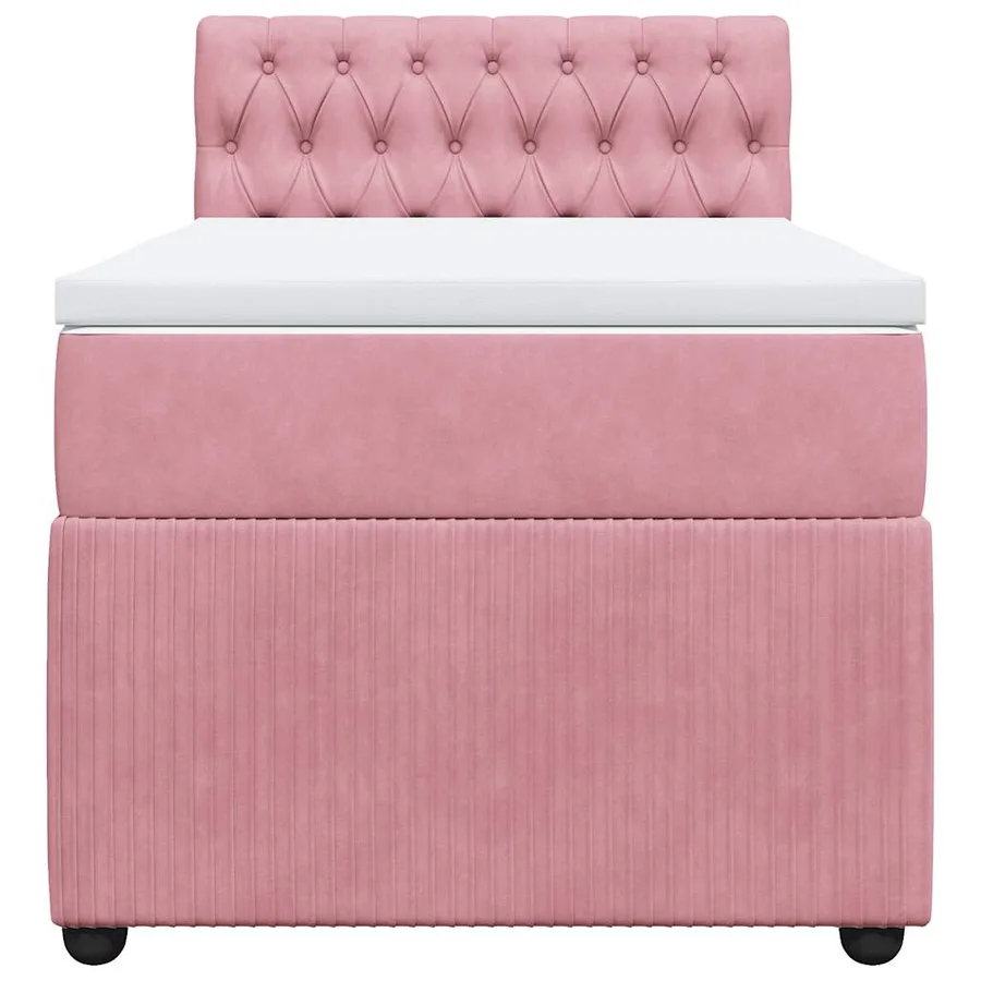 Sommier à lattes de lit avec matelas Rose 90x200 cm Velours - 4