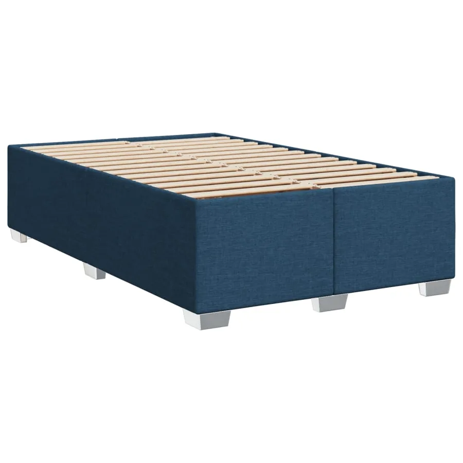 Sommier à lattes de lit avec matelas bleu 120x190 cm tissu - 5