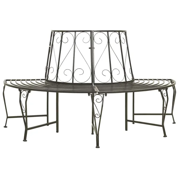 Garden tree bench Semi-round 160 cm Steel