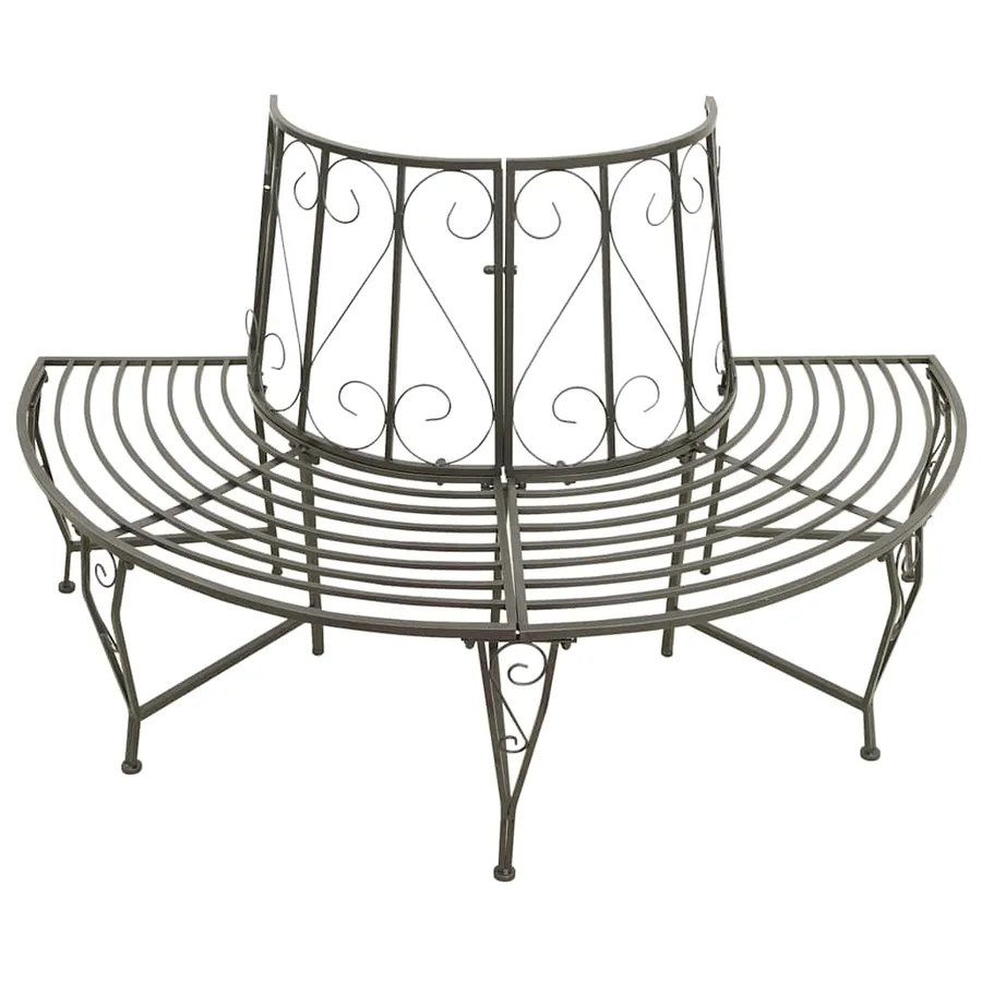 Banc d'arbre de jardin Demi-rond 160 cm Acier - 2