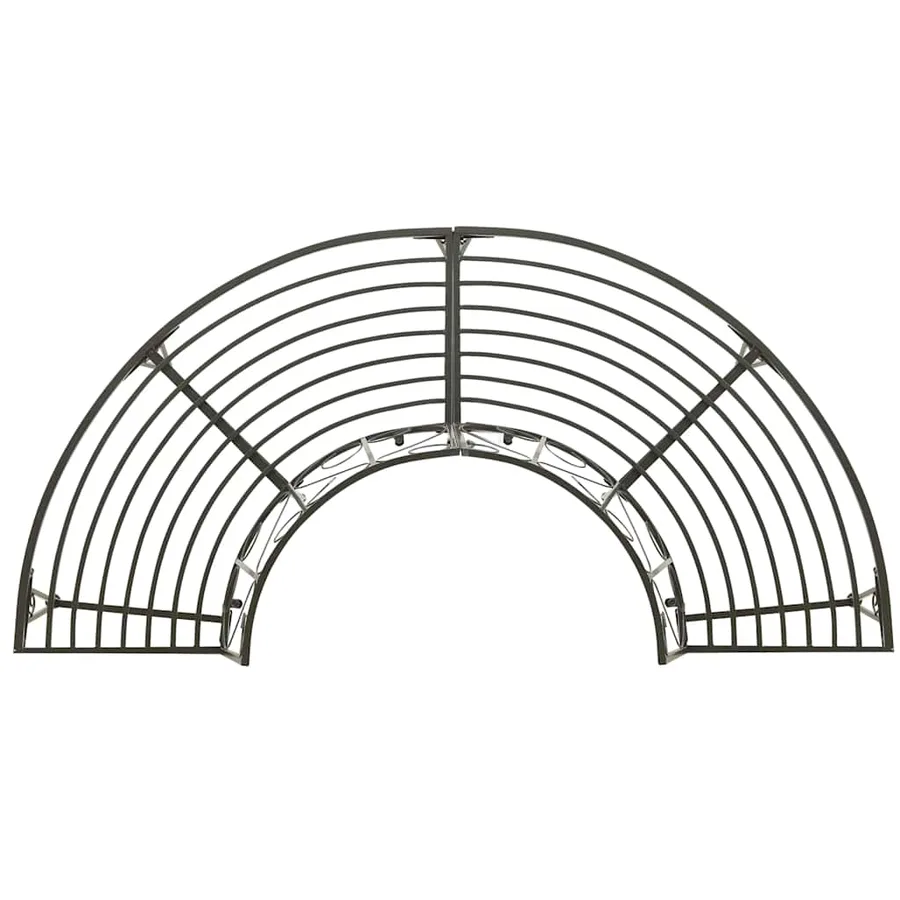Banc d'arbre de jardin Demi-rond 160 cm Acier - 3