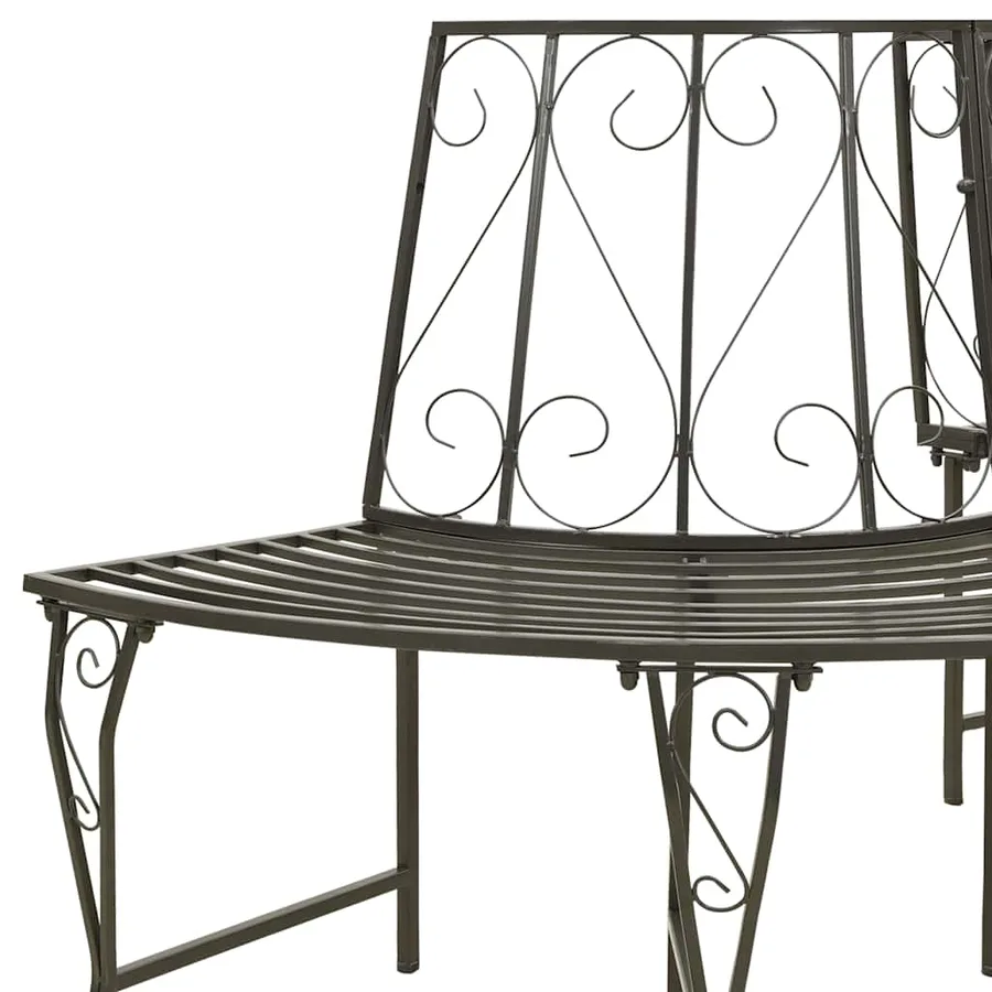 Banc d'arbre de jardin Demi-rond 160 cm Acier - 4