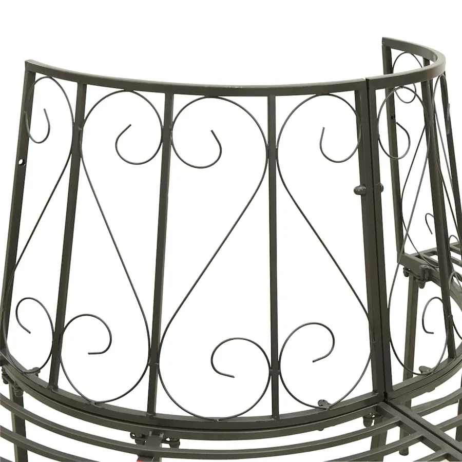 Banc d'arbre de jardin Demi-rond 160 cm Acier - 5