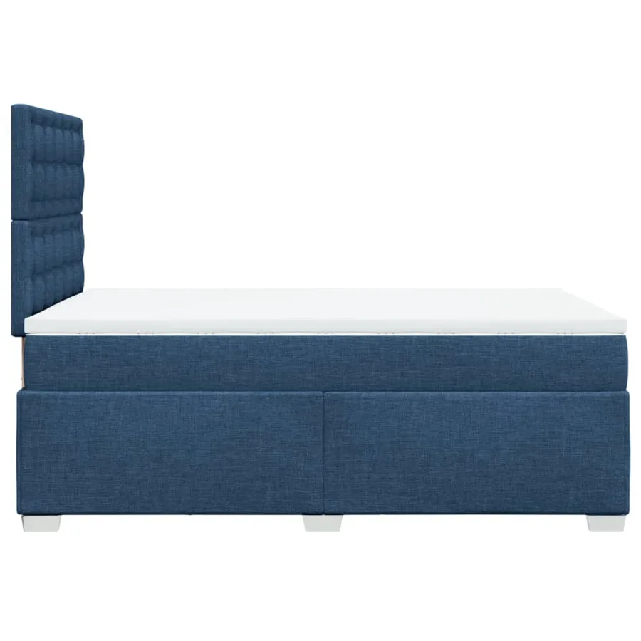 Sommier à lattes de lit avec matelas bleu 120x190 cm tissu - 9