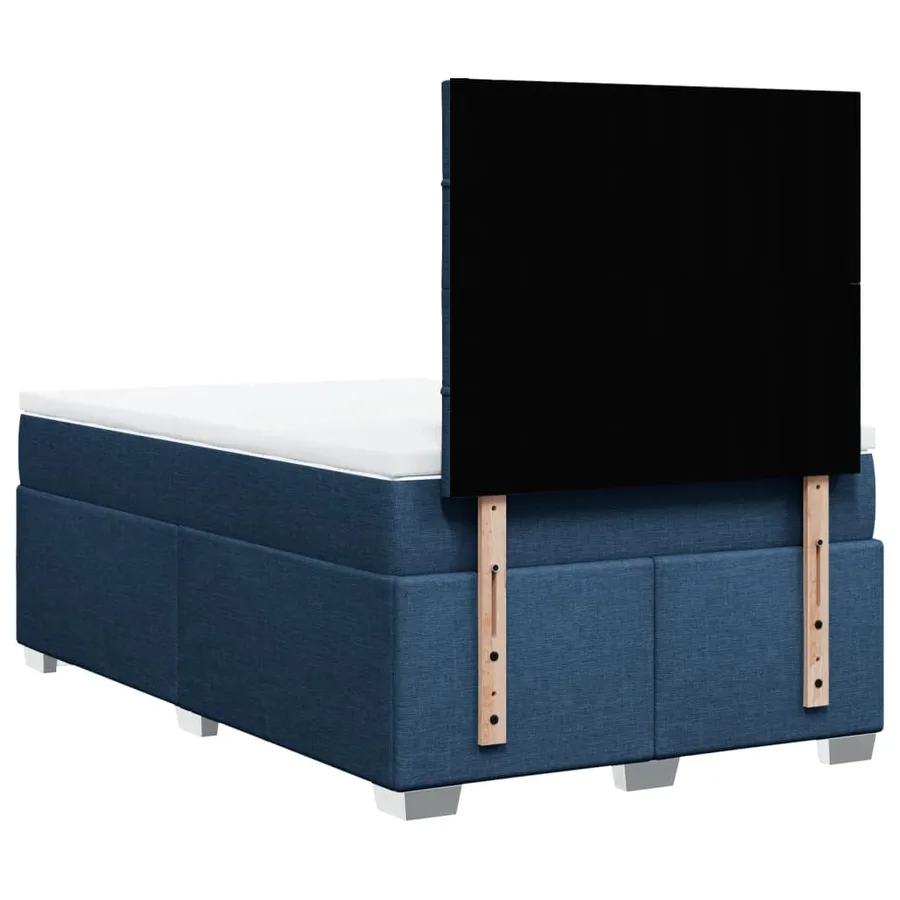 Sommier à lattes de lit avec matelas bleu 120x190 cm tissu - 12