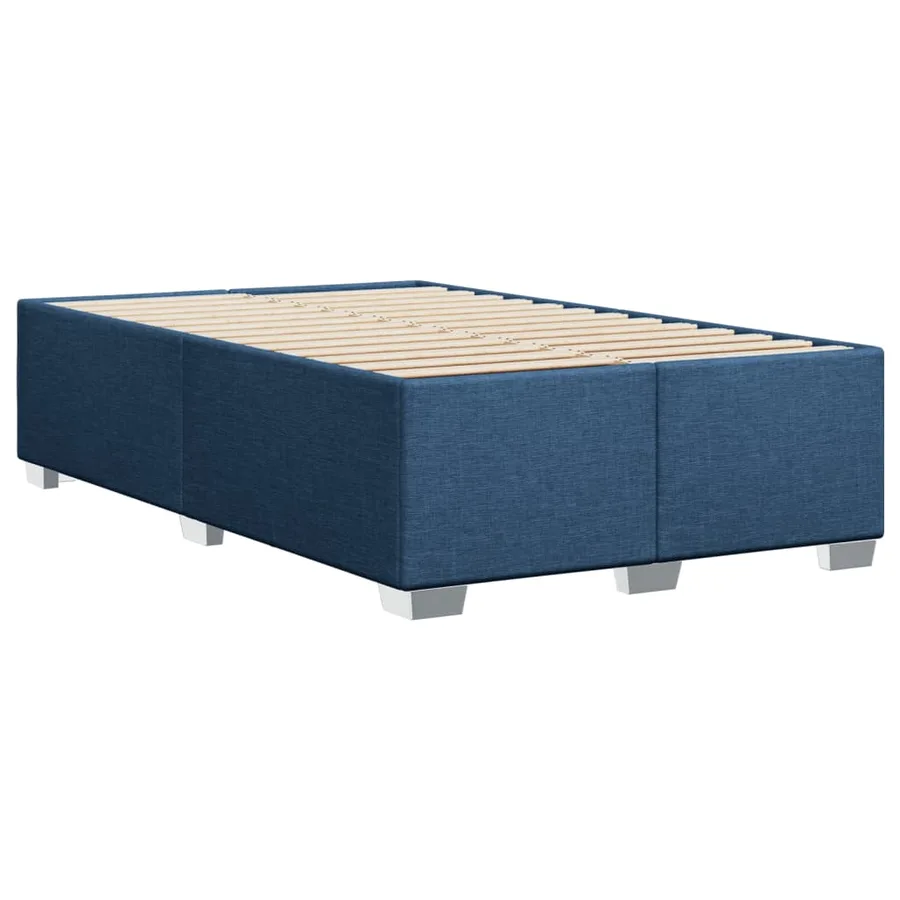 Sommier à lattes de lit avec matelas bleu 120x190 cm tissu - 8