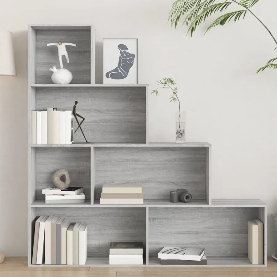 Armoire à livres Sonoma gris 155x24x160 cm - 5
