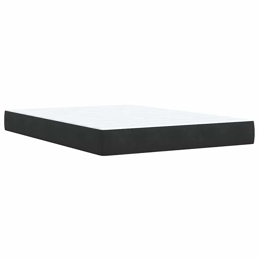 Sommier à lattes de lit avec matelas Noir 140x190 cm Velours - 10