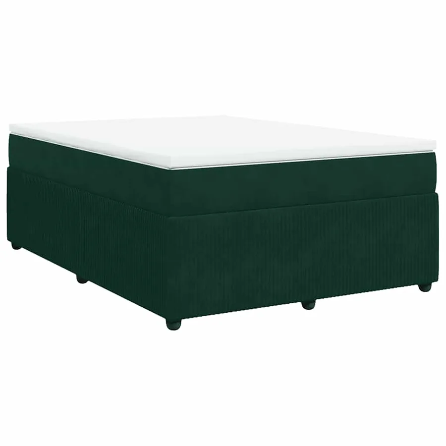 Sommier à lattes de lit et matelas Vert foncé 160x200cm Velours - 2