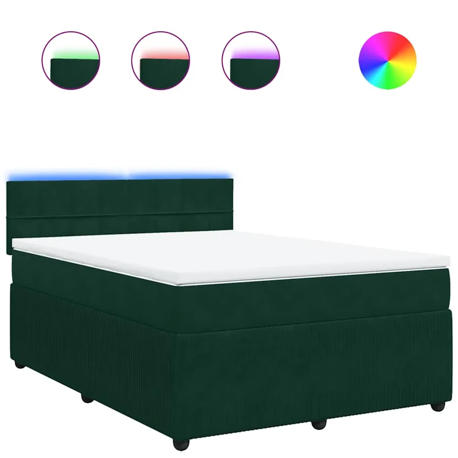 Sommier à lattes de lit et matelas Vert foncé 160x200cm Velours - 2