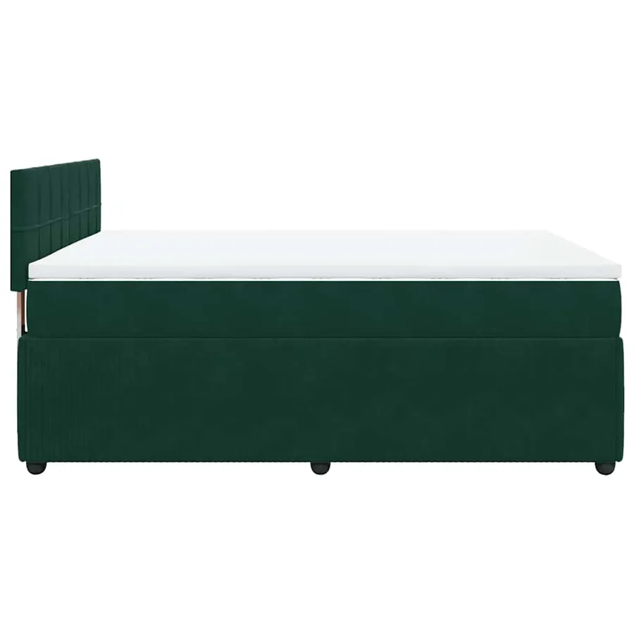 Sommier à lattes de lit et matelas Vert foncé 160x200cm Velours - 7