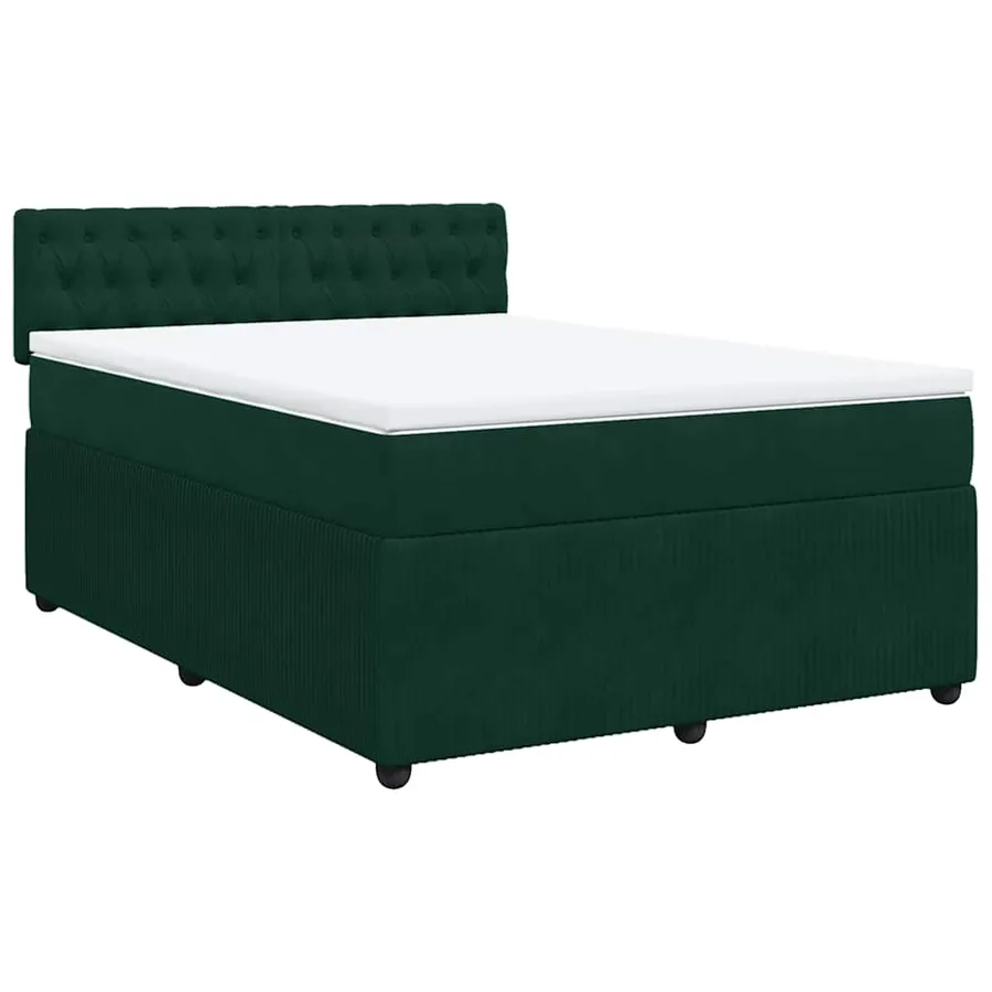 Sommier à lattes de lit et matelas Vert foncé 160x200cm Velours - 3