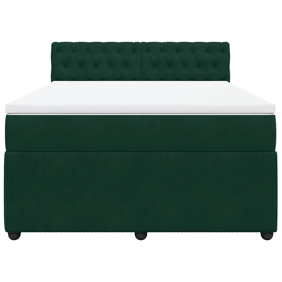 Sommier à lattes de lit et matelas Vert foncé 160x200cm Velours - 6
