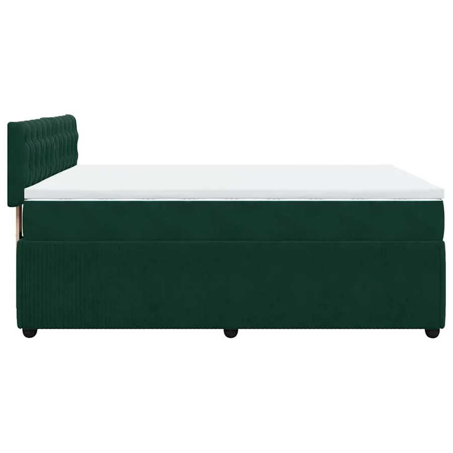Sommier à lattes de lit et matelas Vert foncé 160x200cm Velours - 7