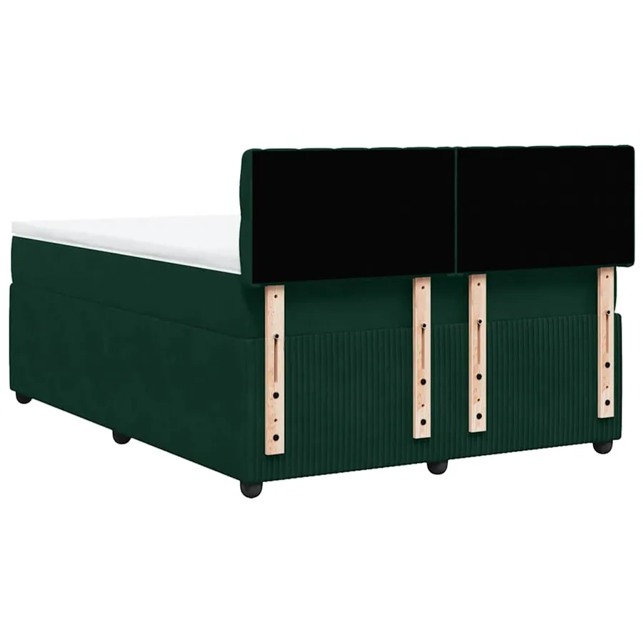 Sommier à lattes de lit et matelas Vert foncé 160x200cm Velours - 10