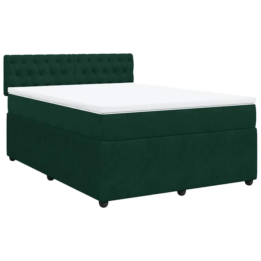 Sommier à lattes de lit et matelas Vert foncé 160x200cm Velours - 2