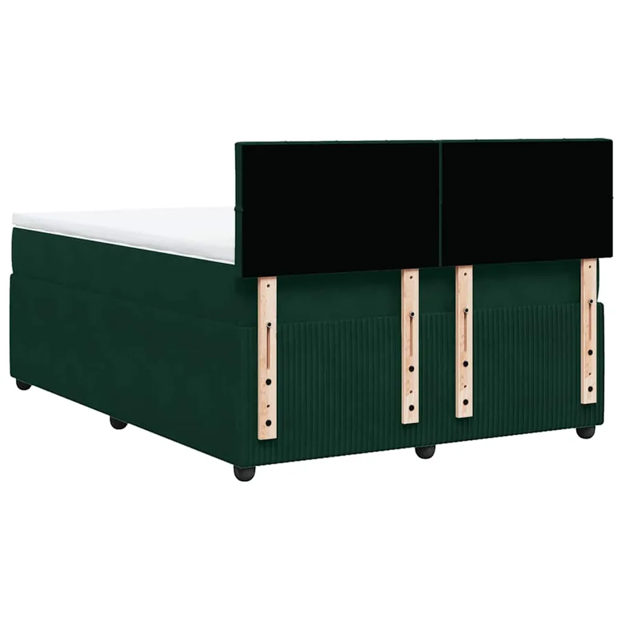 Sommier à lattes de lit et matelas Vert foncé 160x200cm Velours - 10