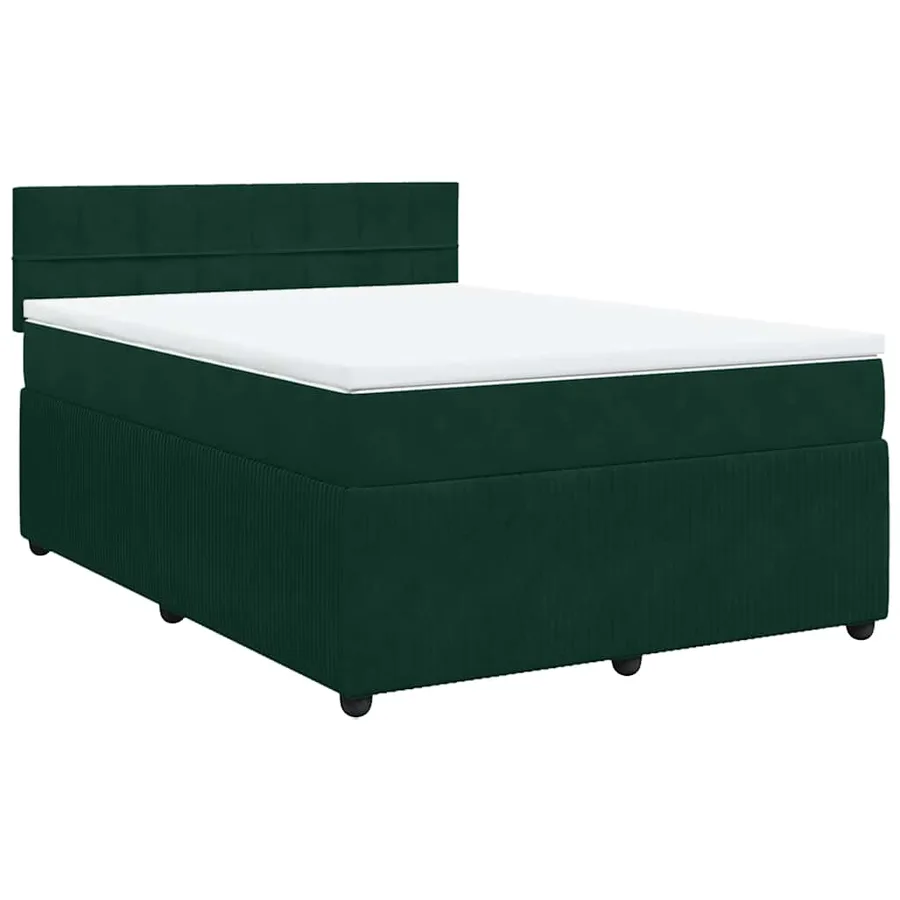Sommier à lattes de lit et matelas Vert foncé 160x200cm Velours - 2