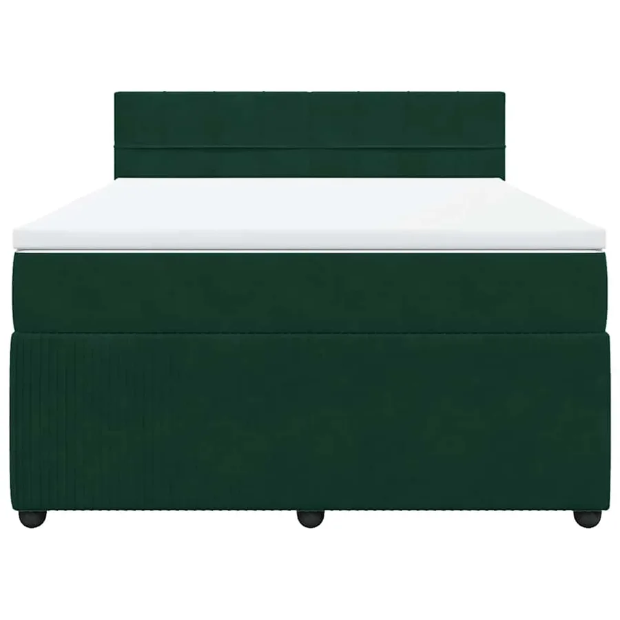 Sommier à lattes de lit et matelas Vert foncé 160x200cm Velours - 4