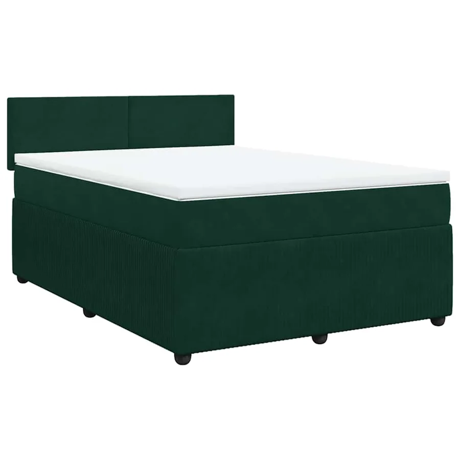 Sommier à lattes de lit et matelas Vert foncé 160x200cm Velours - 2