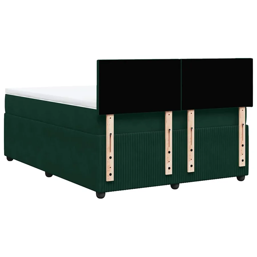 Sommier à lattes de lit et matelas Vert foncé 160x200cm Velours - 8