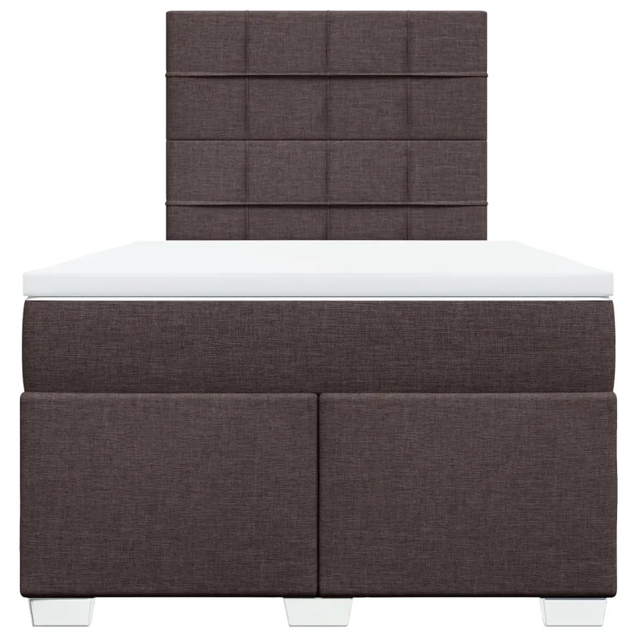 Sommier à lattes de lit et matelas marron foncé 120x190cm tissu - 4