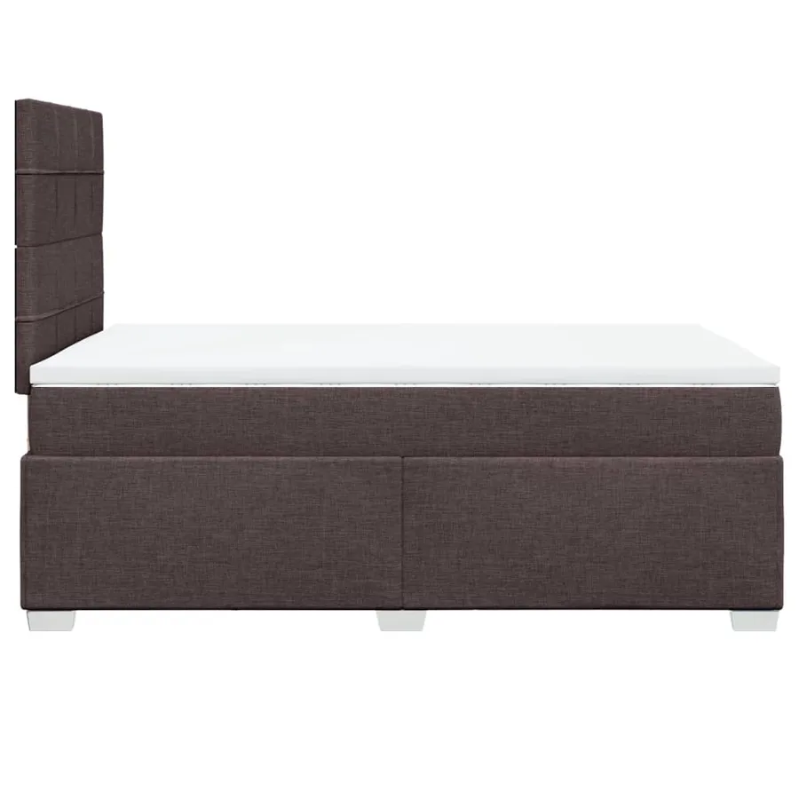 Sommier à lattes de lit et matelas marron foncé 120x190cm tissu - 9