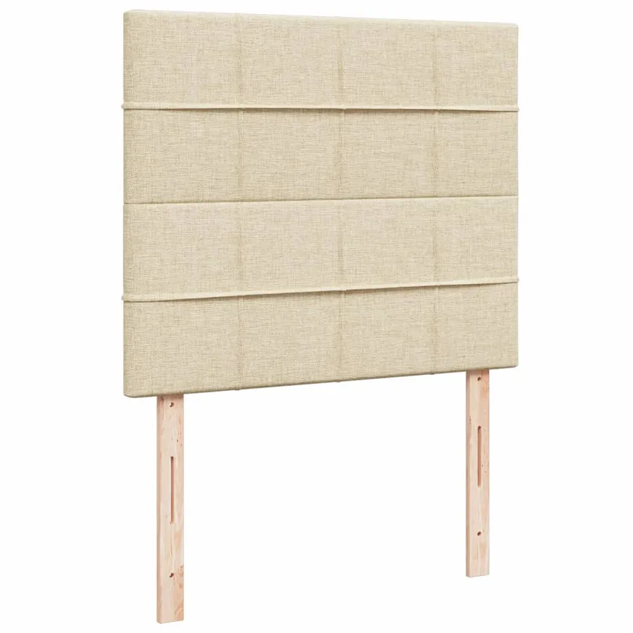 Sommier à lattes de lit avec matelas crème 120x190 cm tissu - 8
