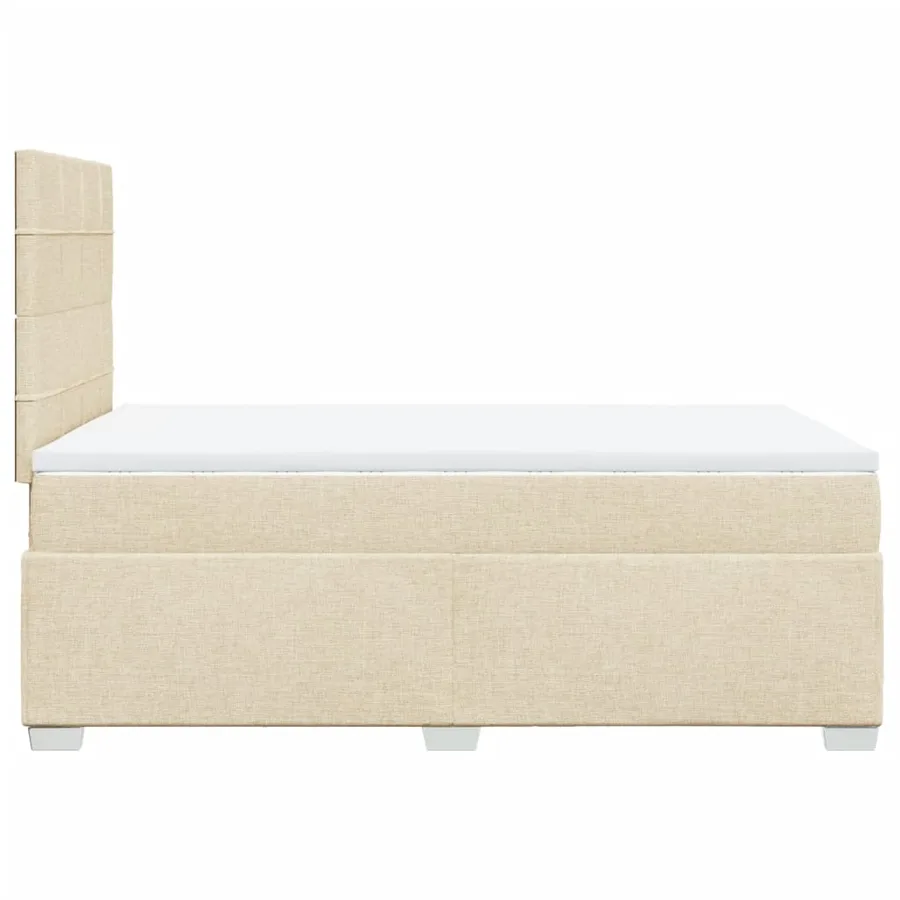 Sommier à lattes de lit avec matelas crème 120x190 cm tissu - 9