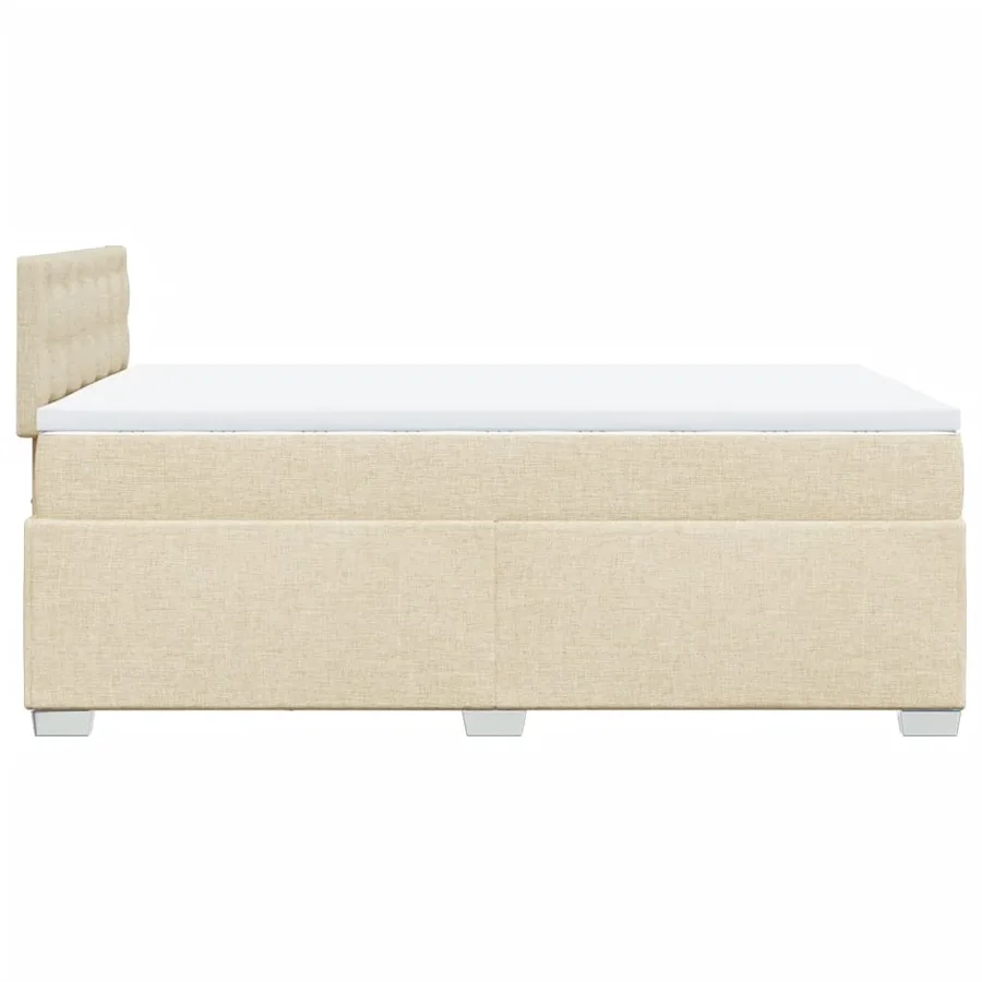 Sommier à lattes de lit avec matelas crème 120x190 cm tissu - 5