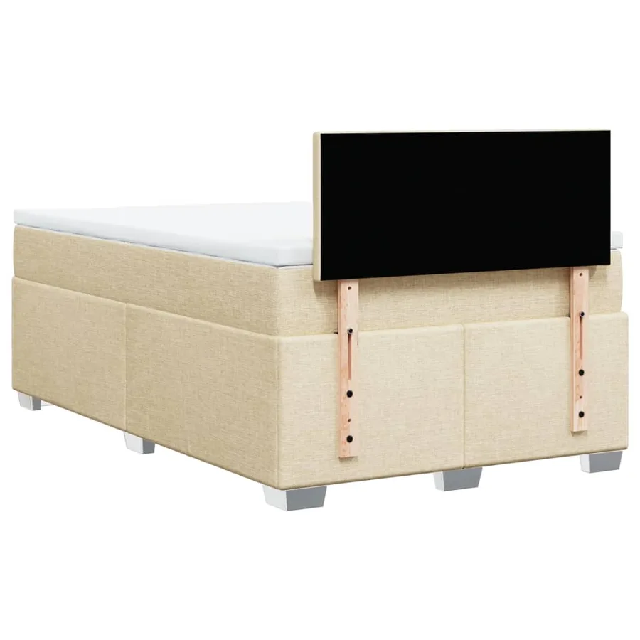 Sommier à lattes de lit avec matelas crème 120x190 cm tissu - 6
