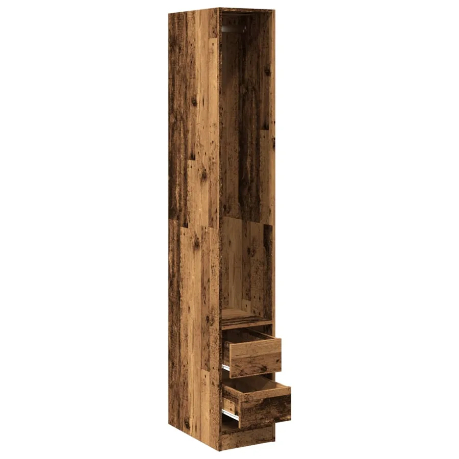 Garde-robe vieux bois 30x50x200 cm bois d'ingénierie - 5