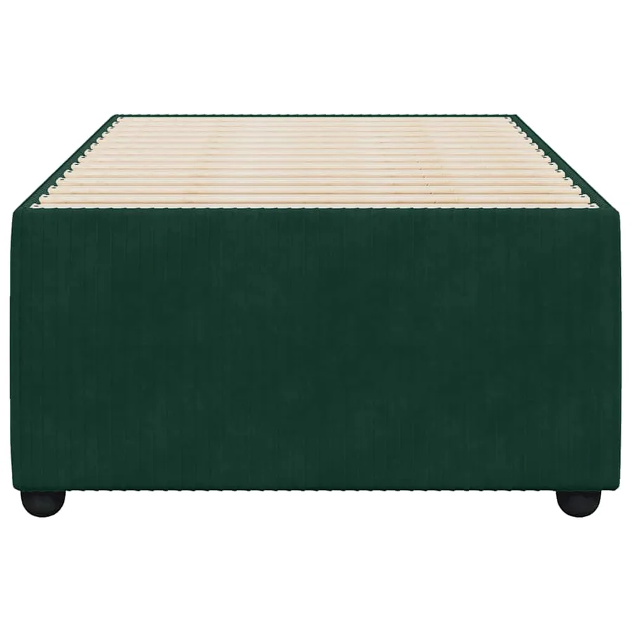 Cadre de lit sans matelas vert foncé 90x200 cm velours - 4