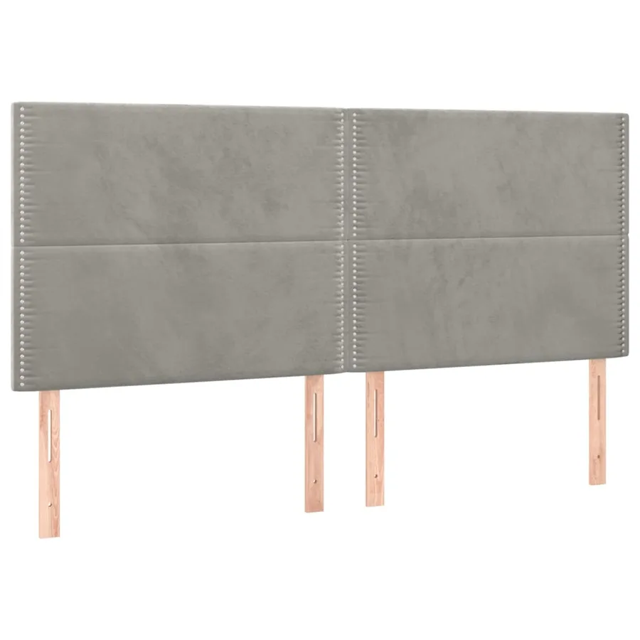 Tête de lit Gris clair 200x5x118/128 cm Velours - 2