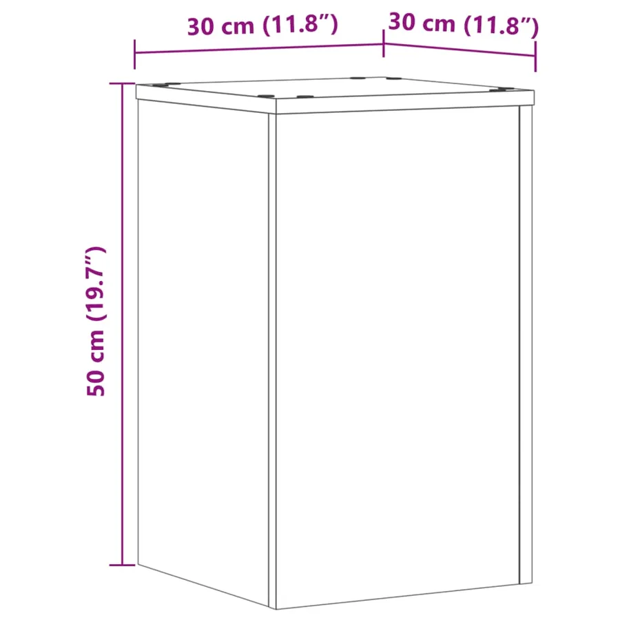 Supports pour plantes 2 pcs gris sonoma bois d'ingénierie - 10