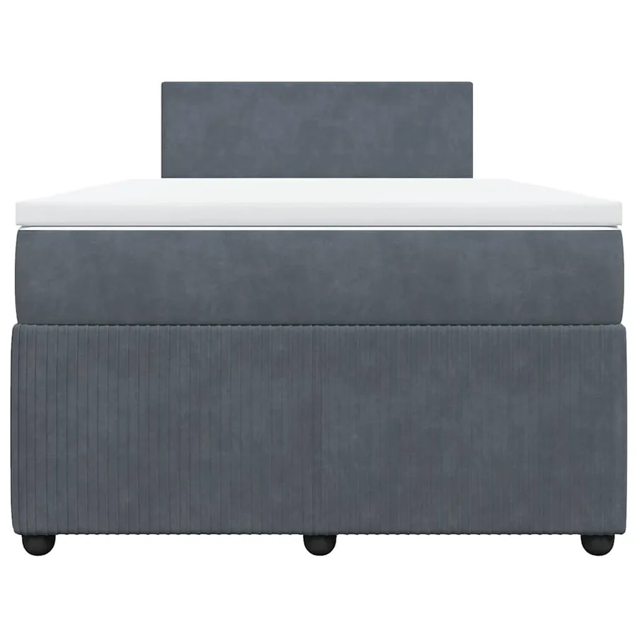 Sommier à lattes de lit et matelas Gris foncé 120x200cm Velours - 4