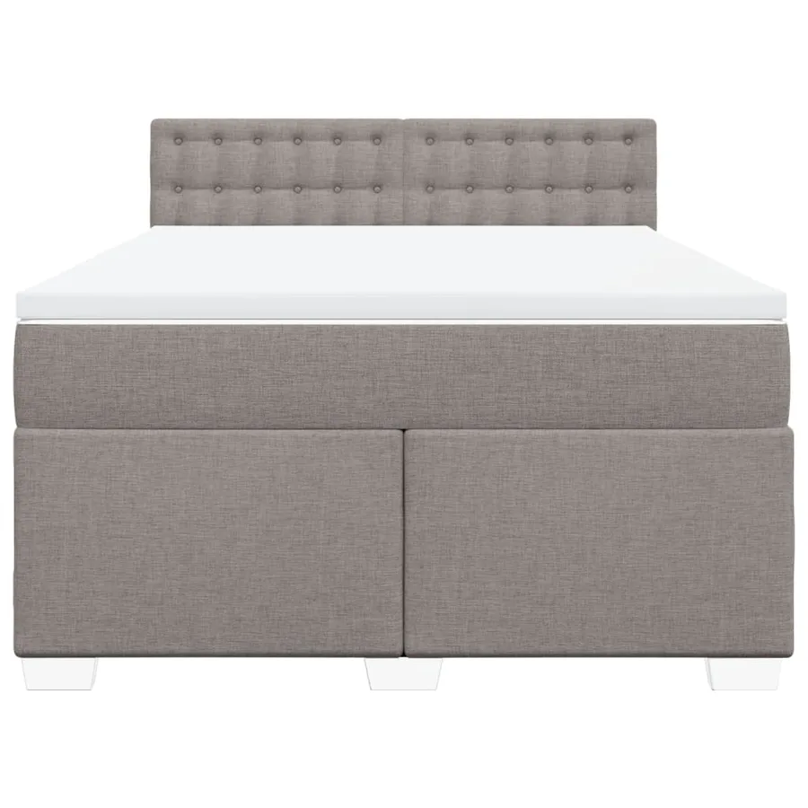 Sommier à lattes de lit avec matelas Taupe 160x200 cm Tissu - 4
