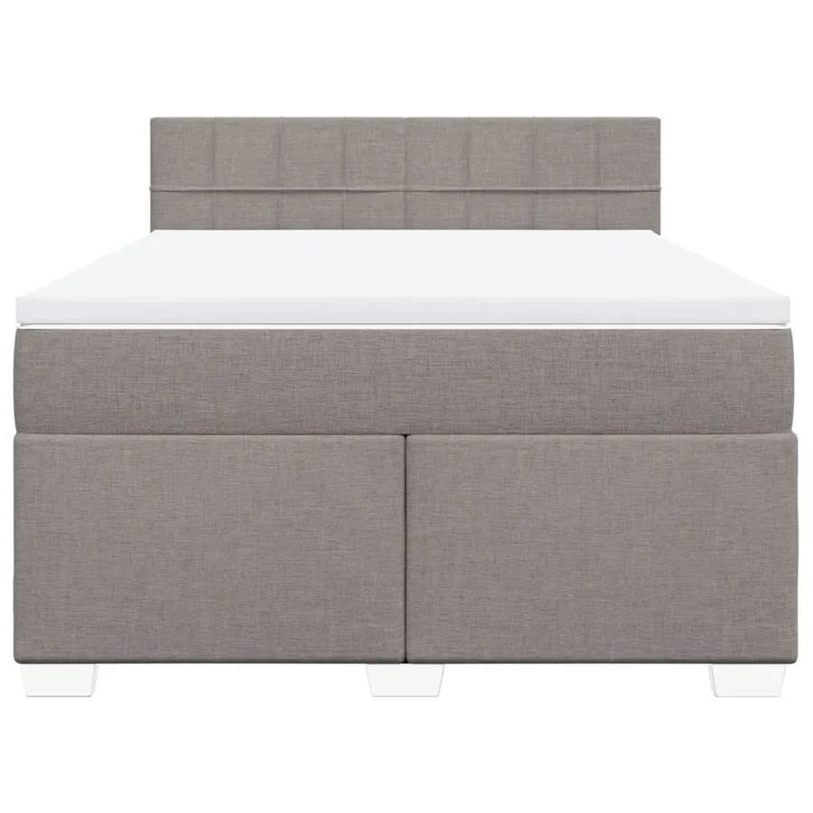 Sommier à lattes de lit avec matelas Taupe 160x200 cm Tissu - 4