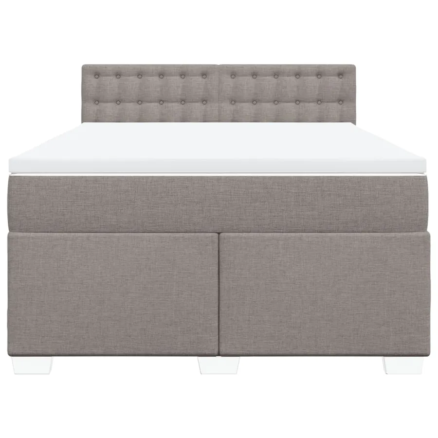 Sommier à lattes de lit avec matelas Taupe 160x200 cm Tissu - 6