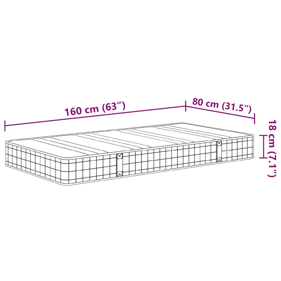 Matelas à ressorts Bonnell pour enfants moyen 80x160 cm - 9