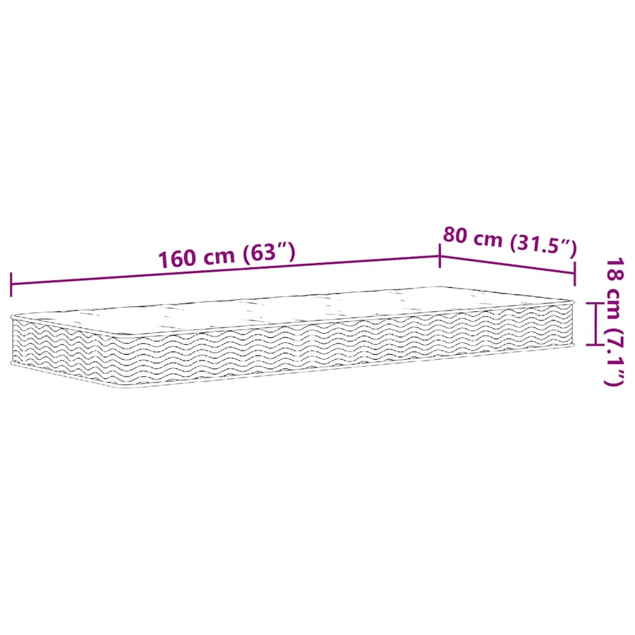 Matelas à ressorts Bonnell pour enfants moyen 80x160 cm - 9