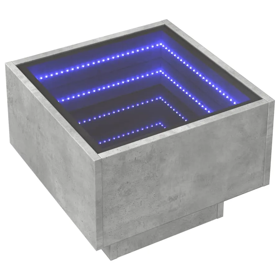 Table d'appoint et LED gris béton 40x40x30 cm bois d'ingénierie - 3
