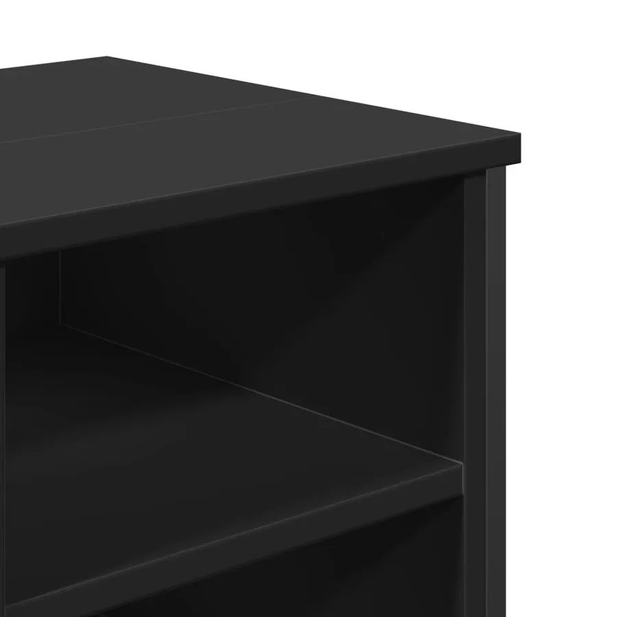Armoire lavabo de salle de bain noir 91x35x60 cm - 7