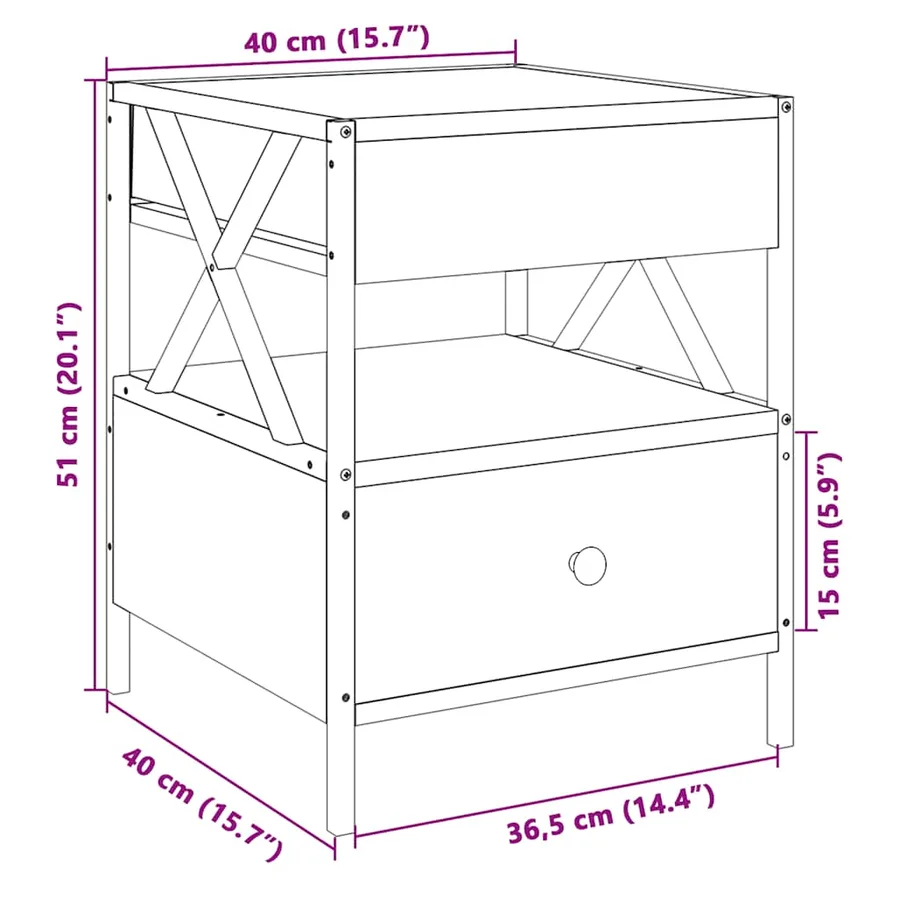 Table basse avec LED Infinity noir 40x40x51 cm - 14