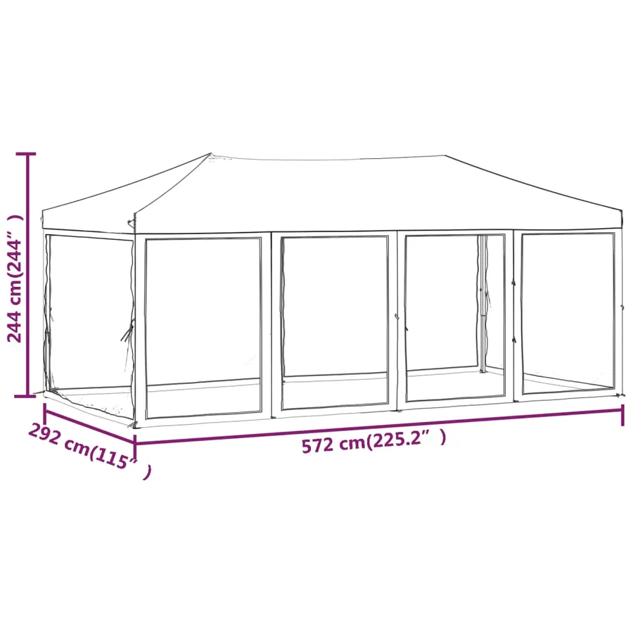 Tente de réception pliable avec parois Crème 3x6 m - 11