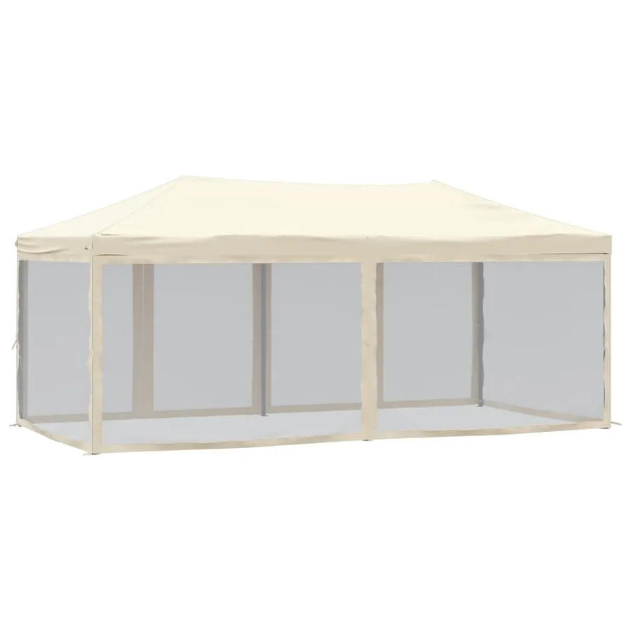 Tente de réception pliable avec parois Crème 3x6 m - 5