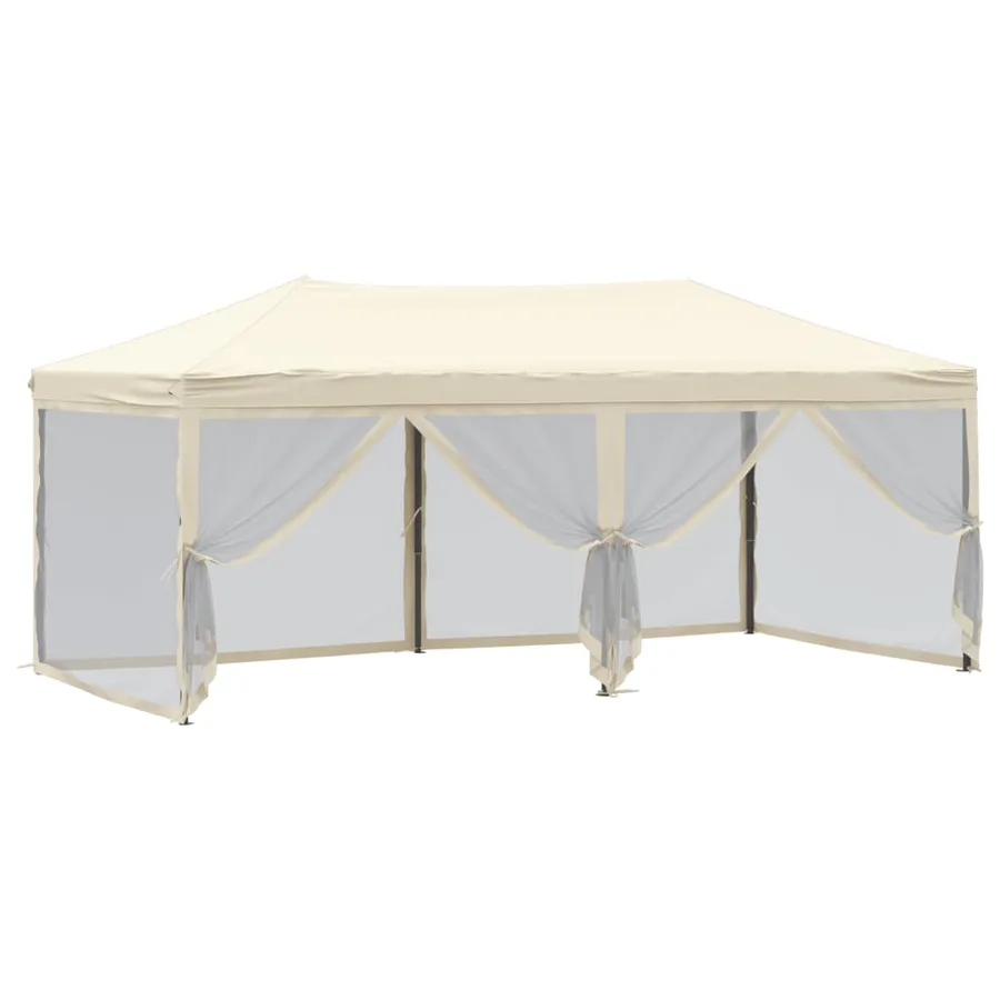Tente de réception pliable avec parois Crème 3x6 m - 6