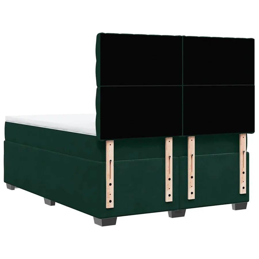 Sommier à lattes de lit et matelas Vert foncé 140x200cm Velours - 12