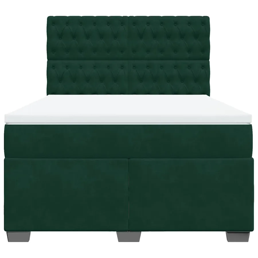 Sommier à lattes de lit et matelas Vert foncé 140x200cm Velours - 6